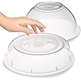 Hausfelder Mikrowellen Abdeckung - 2er Set hoch und flach - Abdeckhaube für die Mikrowelle BPA-frei