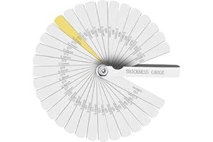 Zeeorymn 32 Lames Jauge D'épaisseur de Précision Jeu de Cale Soupape,Démontable Acier Inoxydable Jeu de Cale D'épaisseur,Pour La Mesurer de L'espace Libre Largeur/Épaisseur0.04-0.88mm