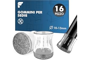 shinfly 16 Pezzi Gommini per Sedie Rotondi, Feltrini Sedie Silicone 10-13mm, Piedini per Sedia con Spessore 5mm, Tappini per Gambe Sedia, Antigraffio, Nessun Rumore, per Pavimenti in Legno