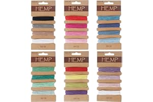 Bubuyun 22 Colors Natural Flax String Cord 24Pcs Bracelet String Thread Cord for Jewelry Making Twine Cord for Handmade Bracelets Keychains Craft Making Accessories 5 Yards Long Per Color (1mm)