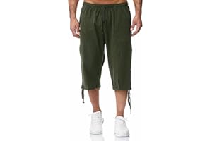 Lniane spodenki Lniane Remxi 3/4 - Luźny krój - Letnie spodnie cargo