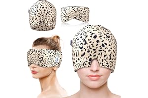 ‎MY NOVEL THINGS my novel things 2 Stück Migräne Maske und Augenmaske Kühlend, Migräne Kühlmaske, Migraine Relief Cap, Kopfschmerzen Kühlmaske, 360° Gel Surround Kühlpads zur Linderung von Migräne Kopfschmerzen, Druck