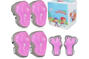 LANOVAGEAR Zestaw ochraniaczy dla dzieci, na łyżworolki, wyposażenie ochronne dla dzieci, ochraniacze na kolana, łokcie, wrotki, zestaw ochraniaczy na deskorolkę, deskorolkę, deskorolkę, jazdę na