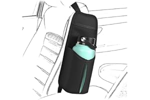 Linkidea Organizador de Botellas de Agua Lateral para Asiento de Coche Compatible con Botella de Agua Yeti Rambler de 30 oz/36 oz, 32 oz/40 oz se Adapta a Soporte de Botella Grande (Negro)