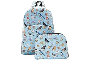 ECO CHIC Lightweight Foldable Water Resistant Backpack Rucksack Folds into Pouch for Storage