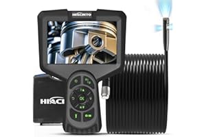 Hiacinto Cámara endoscópica con luz de 15 m, Pantalla IPS de 5 Pulgadas, endoscopio, endoscopio IP68 Resistente al Agua, cámara de Serpiente de 8 mm, cámara de inspección Digital HD 1080P, 32 GB