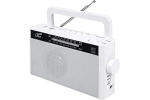LTC - SONA - Radio portátil con Bluetooth, USB y lector de tarjetas microSD - Con asa - Funciona con red o batería - AM FM SW - Para el hogar, la construcción - Compatible con smartphone - Portátil -