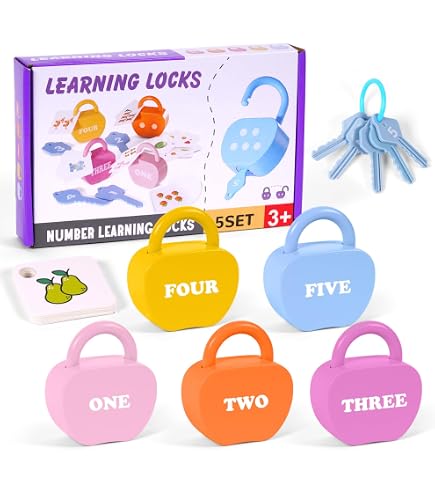 Husoiuy Jouet Éducatif Serrures & Clés – 3 Animaux Interactifs (Chaton, Ours, Renard) En Bois & Métal Pour Apprentissage Moteur Enfants