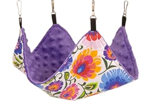 BORN2REST Hängematte für Chinchillas, Mäuse, Ratten, Kaninchen, Meerschweinchen, Kleintier, bequemes Bett, DREI Größen 45 und 30 und 20 Lauren Design (30cm x 30cm, Mehrfarbig)