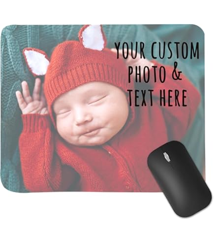 Adventa Tappetino Per Mouse Personalizzabile – 20,3 X 25,4 Cm, Bordo Nero, Con Fessura Per Inserire Foto, Retro Antiscivolo - 3