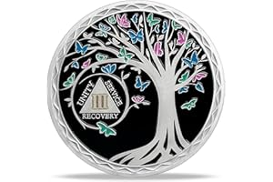 IMASONER 3 Year Sobriety Coin Tree of Life AA Medallion Alcoholics Anonymous Chip Anniversary Token Sobriety Gifts for Women Men in Recovery