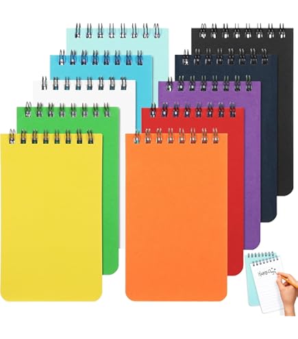 6 Pack Waterproof Notebook, 3 X 5 Pocket Notepad, Top-Spiral