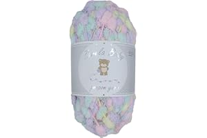Zarela Baby Pom Pom Yarn Wool (13 Pink-Lilac-Green-Yellow)