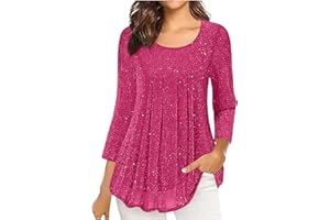 tsaChick Swing Top Sparkling Shiny Evening Party Tops Raglan Sleeve Blouses for Women UK Sparkling Womens Tops Slim Fit Shirt Womens Boat Neck Plus Size Long Sleeve Tops Daily Wear Clother