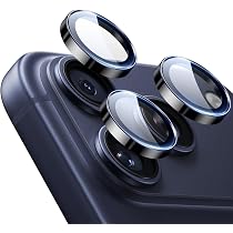 Per iPhone 15 Pro / 15 Pro Max 1 Set Camera Lens Protector Anello in Metallo Vetro Temperato Elettroplaccatura CD Pellicola per Venatura - Verde Mezzanotte