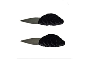 YVAN MOINS CHER : Lot de 2 Couteaux à Huître Inoxydable Écologique Noir de Fabrication Française, Made in France, Bio Sourcé, Lame Fine en Inox Acier Trempée, Manche original en forme d'huitre