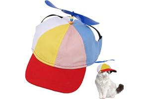 Gupcaqosjw Haustier Propeller Mütze, 20-60cm Bunte Propellermütze Lustige Propellerkappe, Hunde Propellerhut Hubschraubermütze Propeller Cap Hubschrauber Kappe, Baseball Cap Hundemütze Katzenmütze Hut