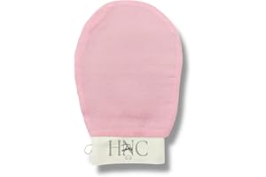 HNC Paris, Gant de kessa Premium, Gommage Corps et Visage 100% Fibre de Viscose, Gant exfoliant Purifie élimine et Nettoie en profondeur. (rose)