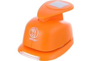 Ursus 19480060 - Perforatrice con Leva, Misura Media, Francobollo 25,4 mm, Colore: Arancione