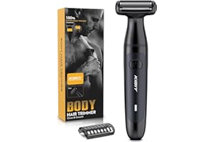 Rasoio intimo uomo, Kibiy Rasoio elettrico per uomo con pellicola da barba ipoallergenica, impermeabile IPX7, pettine di guida e ricarica Type-C