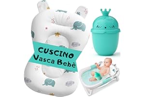BABYBEBLOO Cuscino per vasca da bagno + brocca da bagno - Adattatore vasca da universale - riduttore - cuscino per - materassino per bambini, amaca da (Bianco)