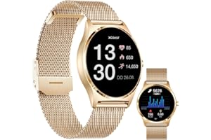 ‎XCOAST XCOAST JOLI Damen Smartwatch Rose - 1,3 Zoll AMOLED, iOS und Android, sehr flach, 21 Sportarten, Edelstahl, Herzfrequenz, Blutdruck, Blutsauerstoff, Schlaf, 9 Tage Akku