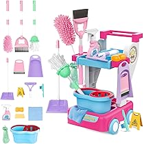 Set Pulizia Giocattolo Per Bambini 2-6 Anni, 6 Pezzi Con Robot Spazzante, Scopa, Paletta E Mocio, Giochi Di Ruolo Educativi