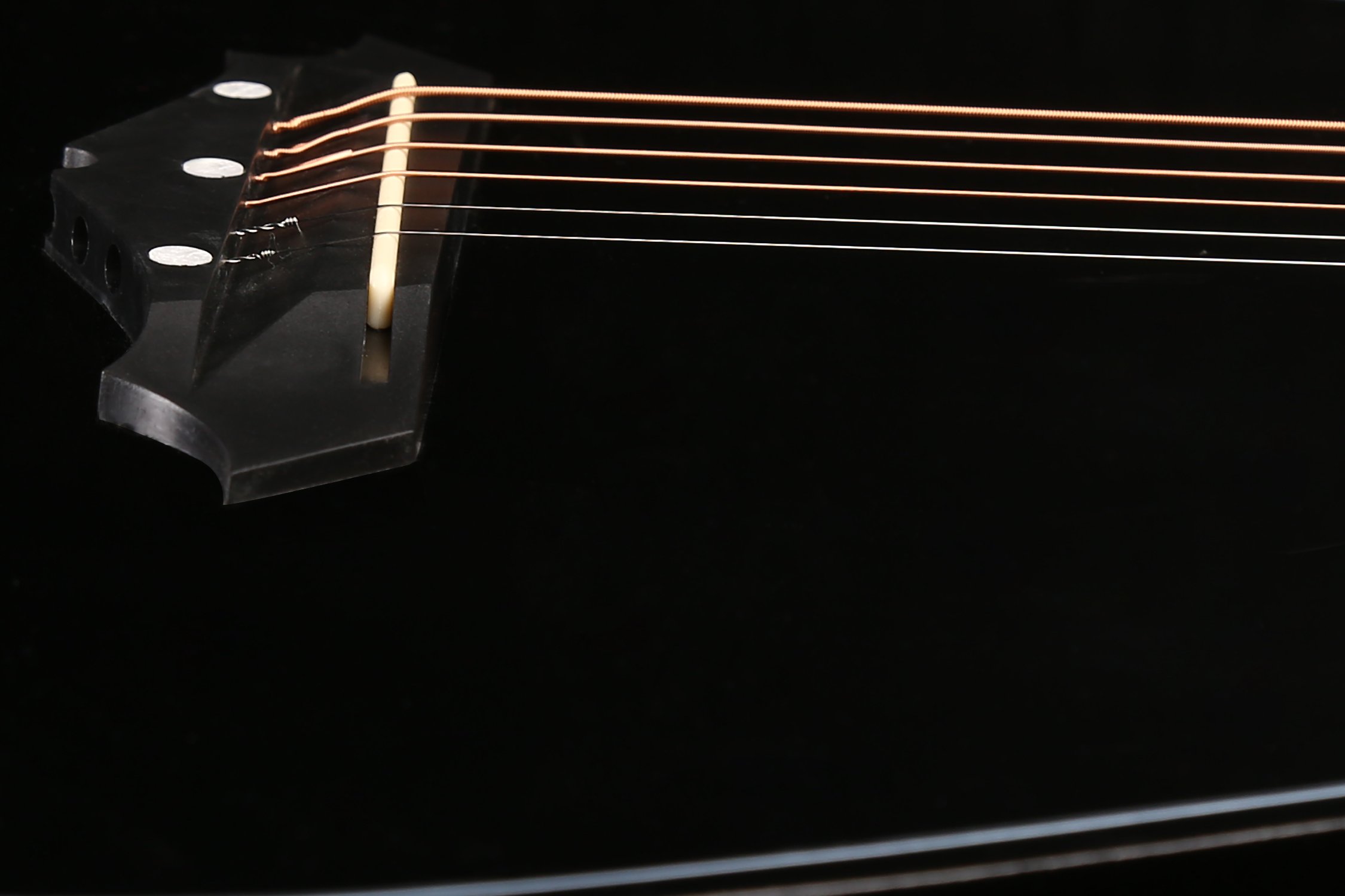 JUAREZ Linden Wood Acoustic Guitar, 38 inches Cutaway, 038C with Bag, Strings, Pick and Strap, Black - Image 7