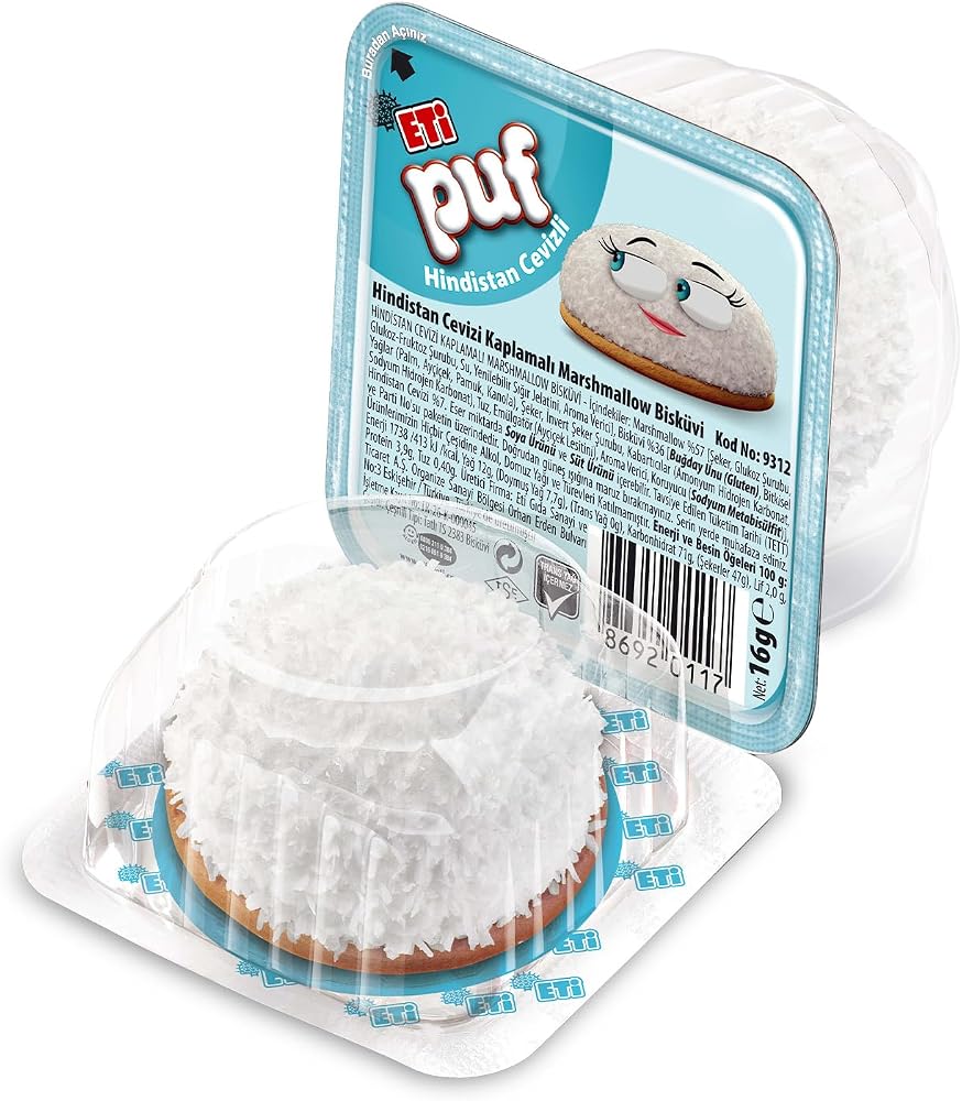 Eti Puf Hindistan Cevizli Bisküvi 16 g x 48 Adet