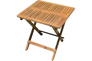 SPETEBO Table de jardin - Pliante - En bois d'eucalyptus - 50 x 50 cm - Pour un bistrot ou pour le jardin