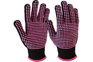 YANTAISIYU 2 Pieces Heat Resistant Proof Gloves with Silicone Bumps Heat Blocking Protection Gloves for Curling Hair Styling
