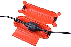 POLY POOL - PP2600 Scatola Stagna Protezione Giunzione Spina-Presa - Scatola Copri Spina e Presa Da Esterno Impermeabile - Copripresa con Dispositivo di Blocco e Asole per Fissaggio - Scatola Rossa