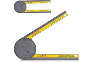 TENG HONG HUI Miter Saw Protractor Replace Model Miter Saw Protractor Angle Finder Tool 360 Protractor Portable Miter Saw Protractor with Measuring Scales for Inside Outside Corner Skirting (Yellow)