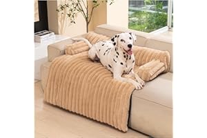 Avont Hundebett, Flauschige Hundematte Decke für Sofa für Hunde Katzen mit abnehmbaren waschbaren Bezug und Anti-Rutsch-Boden- Große/Brau