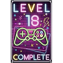 PLwelth Portachiavi 18° Compleanno Con Controller Game - Acciaio Inossidabile - Regalo Per Ragazze E Ragazzi Gamer - Simbolo Level 18 Unlocked - Argento