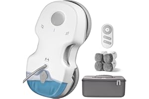 HUTT S7 Robot Lavavetri Finestre con Acqua Spruzzo 5500Pa, Dual Drive Fluttuante 3D，Robot Lava Vetri Elettrico a Pulizia di Lava con Telecomando, con 8pcs Panno, Valigia