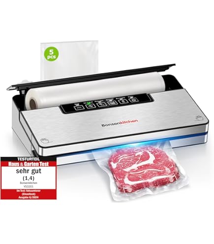 HOMEKANE Macchina Sottovuoto per Alimenti, Sigillatore Sottovuoto con Taglierina Incorporata