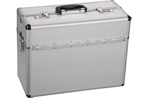 ALUTEC MÜNCHEN ALUTEC Pilotenkoffer (Aluminium Koffer, Innenmaße 435x340x1950 mm, ergonomischer Griff, mit Dokumentenfach, Stiftehalter, Fach für Visitenkarten, Deckel nach Oben öffnend) 61800