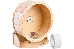 CRESBEL Hamsterrad: 17cm Hamsterrad Holz Laufrad Hamster Leise Hamster Spielzeug Hamsterlaufrad Zubehör für Zwerghamster, Rennmäuse, Mäuse oder Andere Kleine Haustiere