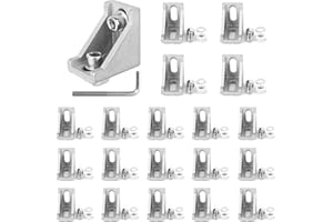 JiangLin 20x Aluprofil Winkel Befestigungsmaterial Aluprofil Verbinder 20x20,Aluminium Winkelverbinder Eckwinkel Eckverbinder Wandhalter 90 Grad Winkel Raster für Strebenprofil3D-Drucker,DIY-Projekte
