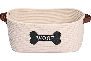 Morezi Panier à jouets pour chien en corde de coton avec poignée, lit pour animaux de compagnie, convient pour ranger des fournitures pour animaux de compagnie, des couvertures