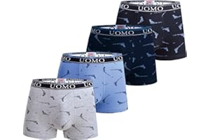 Trendy Boy Boxer Bambino in Cotone Slip Intimo 8-18 Anni Mutande Set da 4 Pezzi Multicolore Design Italiano Ultra Morbido