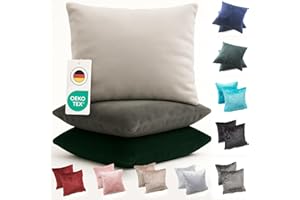 MALIKA Set 2er Kissenbezug Cashmer Touch Fleece Kissenhlle Sofakissen Kopfkissenbezug Kissenbezug Couchkissen, Gre:2X 80x80 cm, Designe:Creme