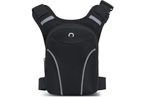 TESELOR Marsupio da Gamba Borsa Gamba Moto Uomo Donna Impermeabile Tattico Marsupio Sportivo Cosciale per Lavoro Viaggio Campeggio Trekking Cyling Outdoor (black)