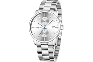 Affute Orologi da uomo in acciaio inox e metallo, stile casual, impermeabile, cronografo al quarzo, data automatica, lancette colorate…