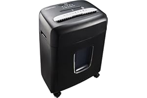 ‎AMAZON BASICS Amazon Basics Niszczarka do papieru, rozdrabnianie mikro, na 8 arkuszy, niszczarka do płyt CD i kart kredytowych, 8 arkuszy, czarna