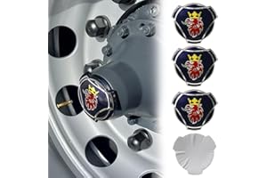 FORTEN KINGDOM 4 adesivi Grifone in alluminio per cerchioni di camion Scania, emblema adesivo (blu (corona dorata))