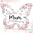 Mum Gifts, Mum Birthday Gifts - Beautiful Butterfly-shaped Acrylic Plaque Gifts for Mum, Present for Mum, Best Mum Gifts from Daughter Son, Mummy Gifts - To My Beautiful Mum
