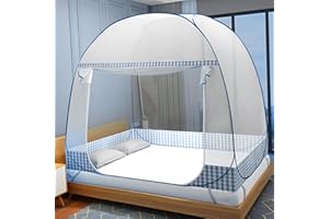 LXUBDXY Moskitonetz Bett, Faltbares Doppeltür Moskitonetz Pop Up, Tragbares Moskitonetz Reise, Großes Mückennetz Doppelbett mit Reißverschluss,Moskitonetz Zelt für Schlafzimmer, Schlafsäle, Camping, Hotel