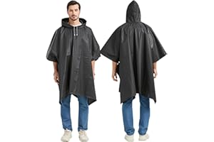 COSOWE Rain Poncho Raincoats Waterproof for Adult, Family Pack Coats for Men Women, Reusable Jacket with Hood for Camping, Disney, Hiking, Travel